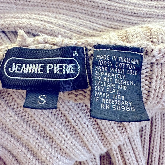 Jeanne Pierre tannish brown ribbed hooded long line heavy knit cardigan small - Picture 4 of 4